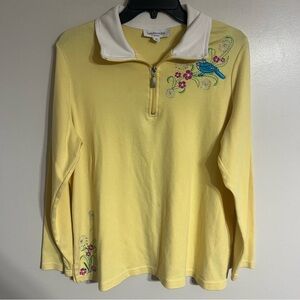 Women’s Breckenridge Embroidered‎ Quarter Zip Sweatshirt Size 1X Yellow